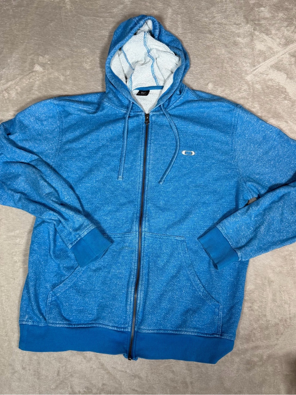 Oakley Heather Blue Full-Zip Hooded Sweater